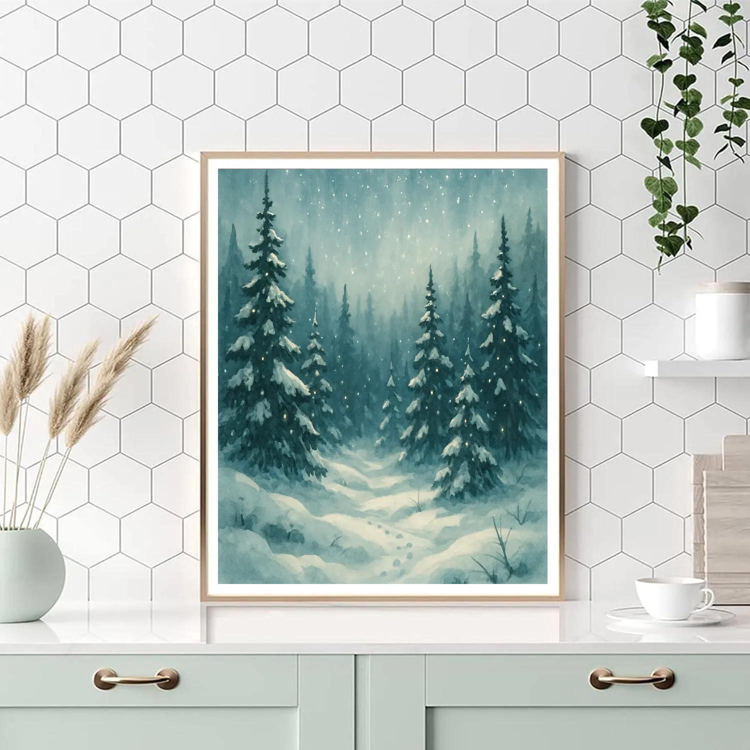 Silent Pine Valley Under Starfall paint by numbers