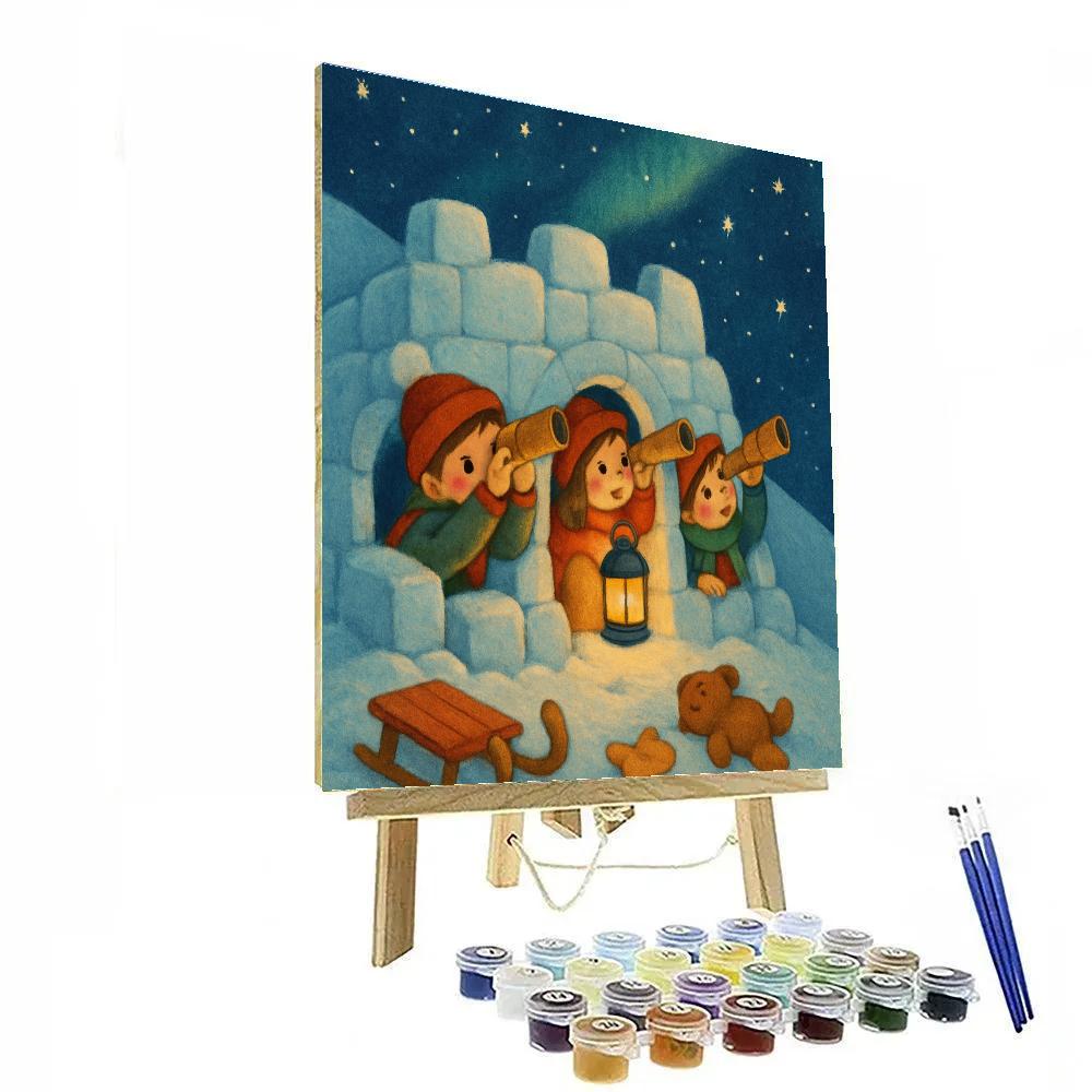 Stargazer Snow Fort On The Hill Number painting