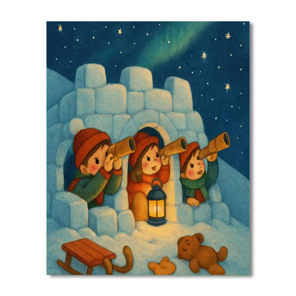 Stargazer Snow Fort On The Hill Number painting