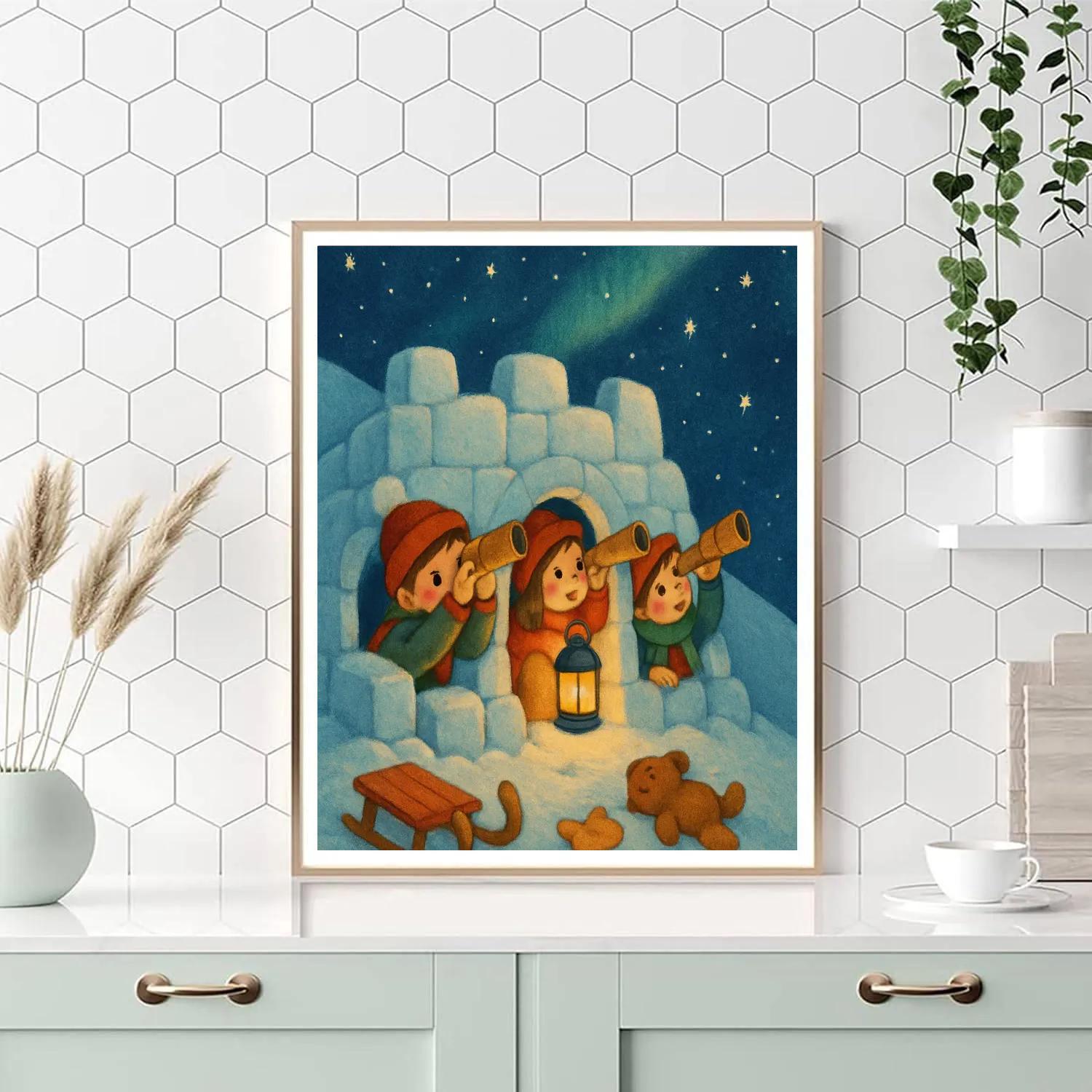 Stargazer Snow Fort On The Hill Number painting