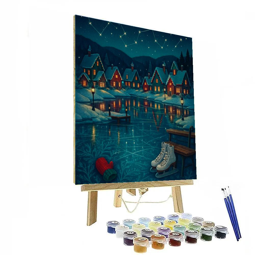 Icy Village Reflecting The Stars paint by color