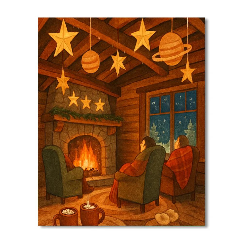 Fireside Planetarium In The Lodge DIY paint by numbers