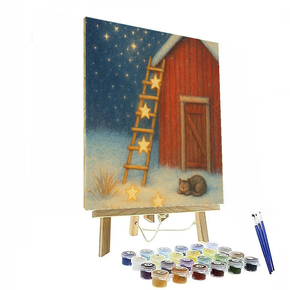 Star Ladder Beside The Barn paint by color