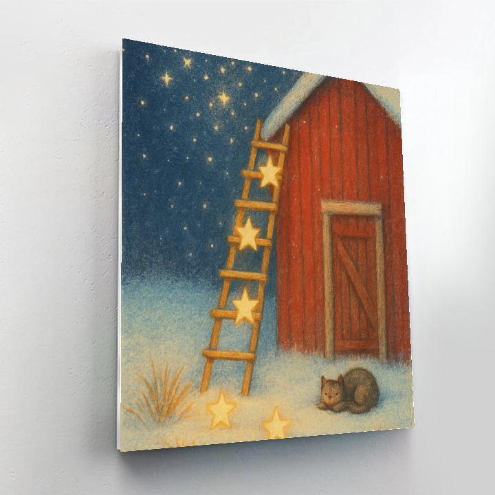 Star Ladder Beside The Barn paint by color