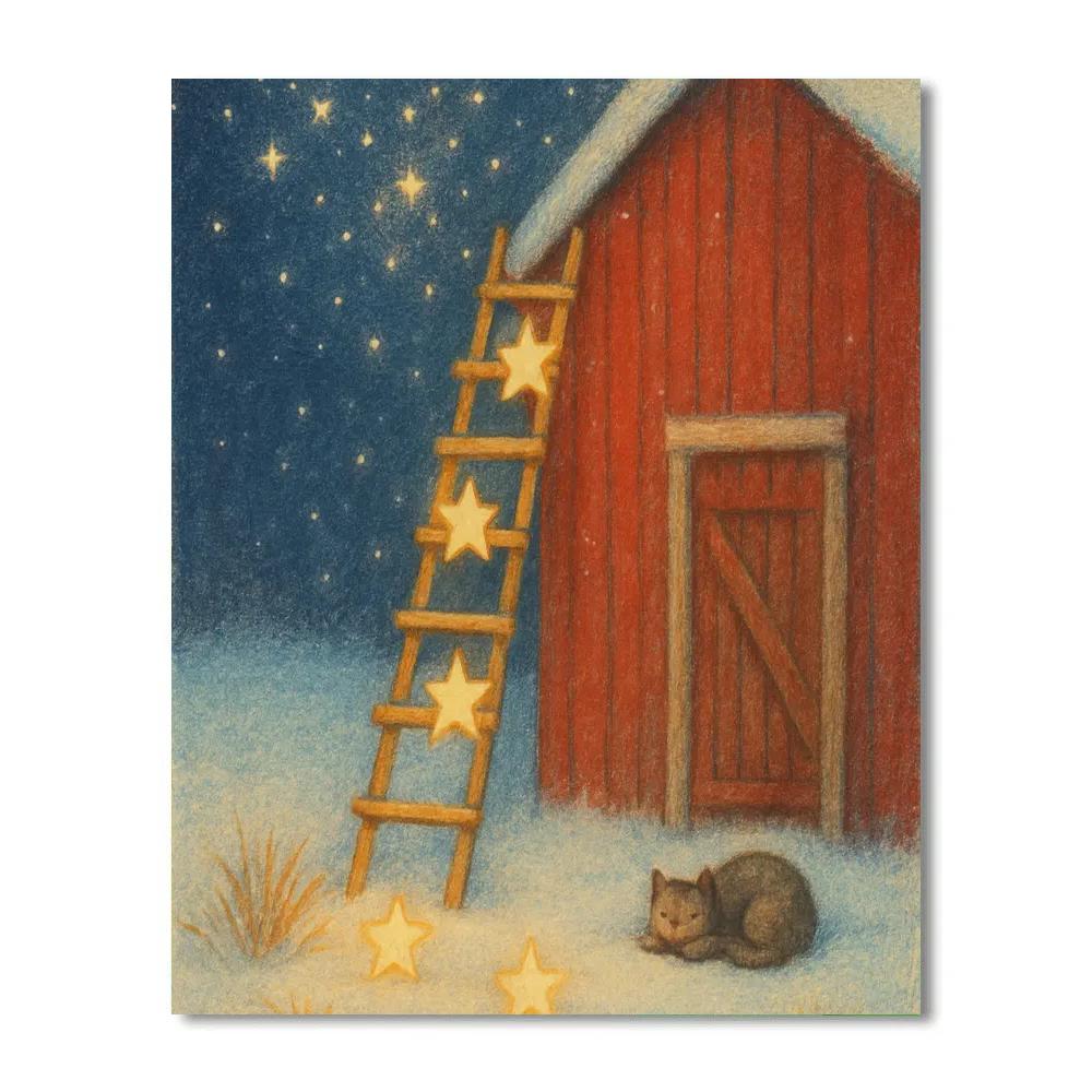 Star Ladder Beside The Barn paint by color