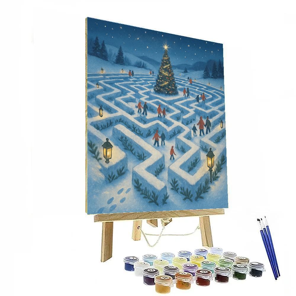 Starlit Snow Maze In The Meadow paint by number
