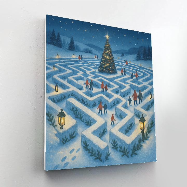 Starlit Snow Maze In The Meadow paint by number