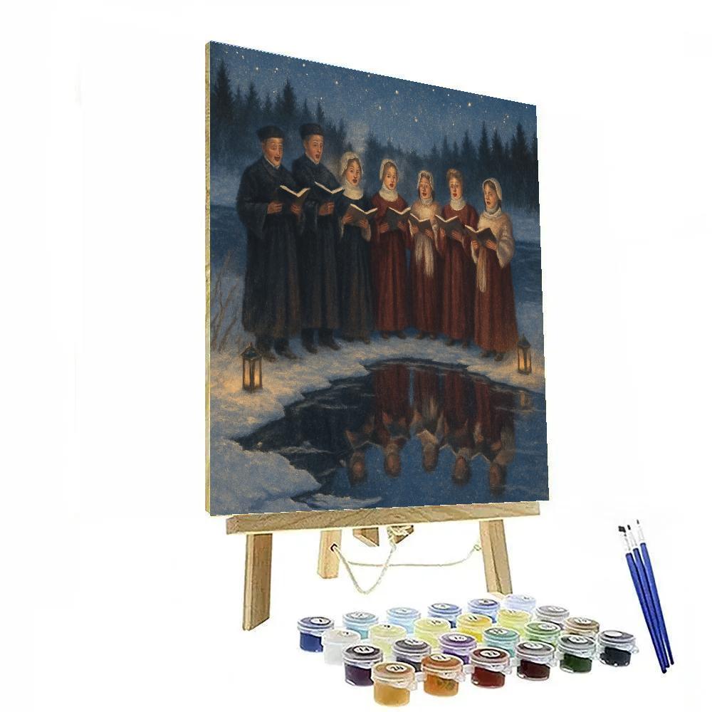 Winter Choir By The Frozen River paint by number