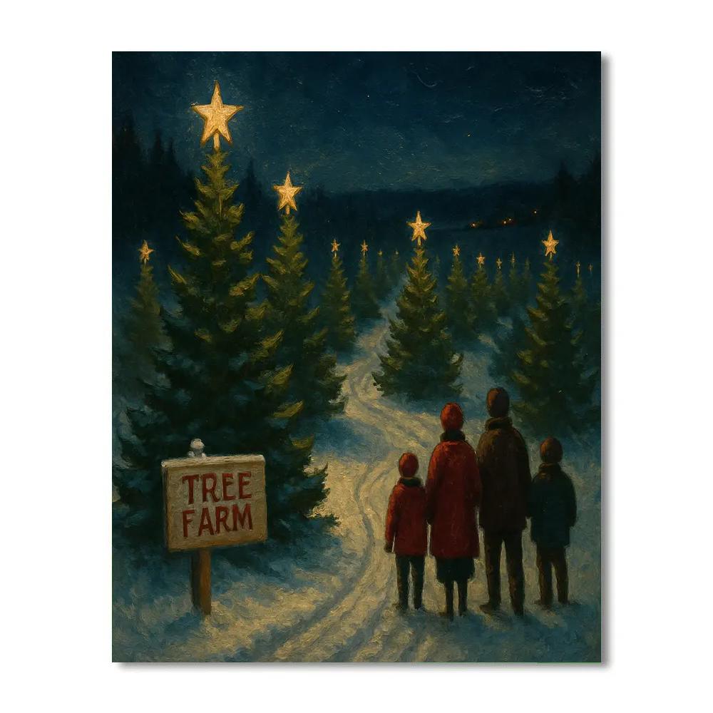 Star Light Tree Farm Path Number painting