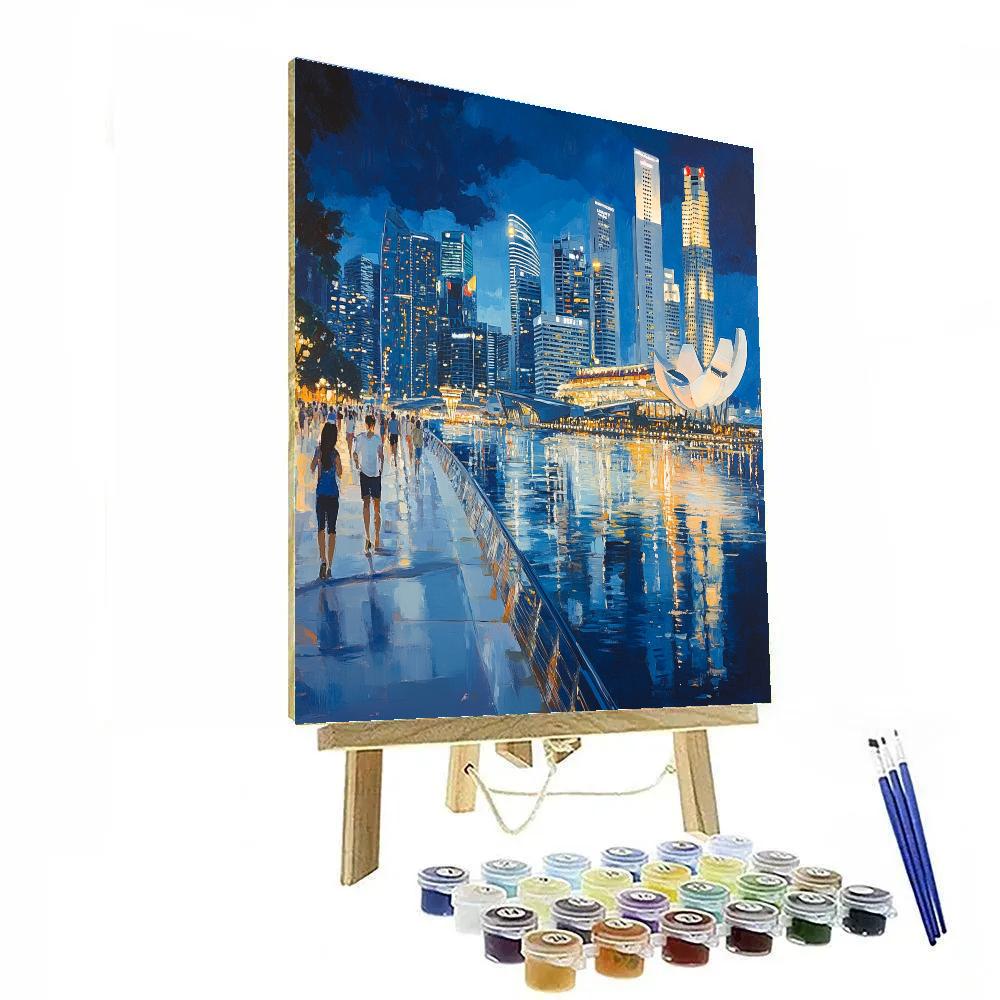 Marina Bay Waterfront Skyline – Singapore, Singapore Paint by numbers kits