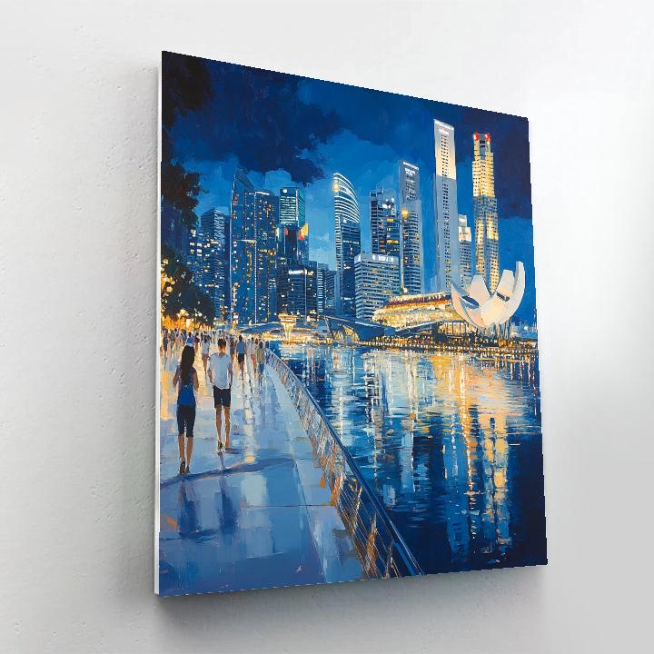 Marina Bay Waterfront Skyline – Singapore, Singapore Paint by numbers kits