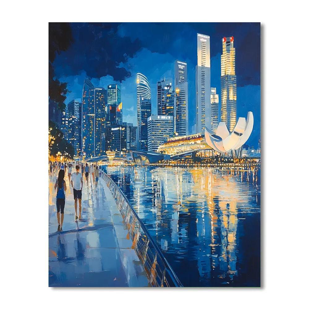 Marina Bay Waterfront Skyline – Singapore, Singapore Paint by numbers kits