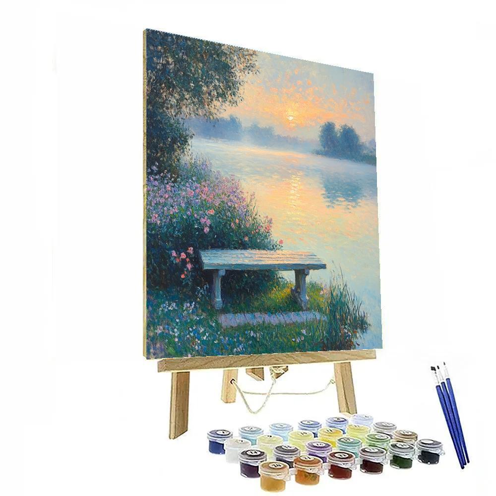 Monet Inspired Morning Lakeside Garden painting number kit