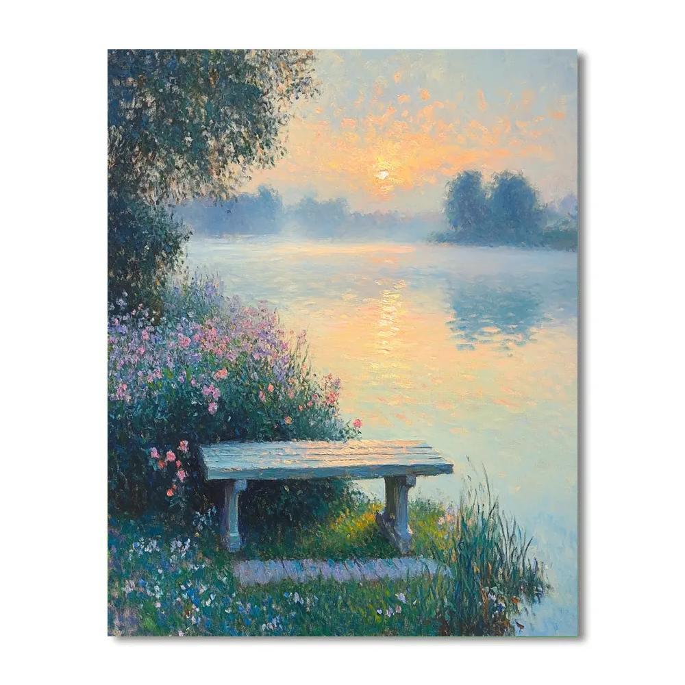 Monet Inspired Morning Lakeside Garden painting number kit
