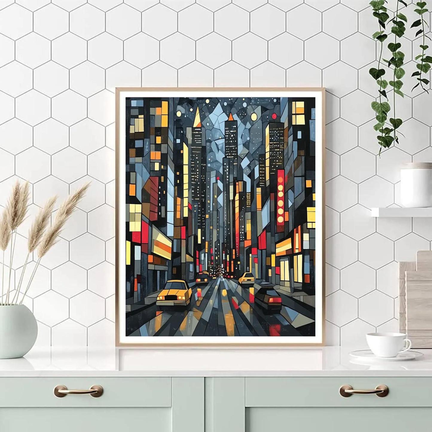 Picasso Inspired Citylights Abstraction painting number kit