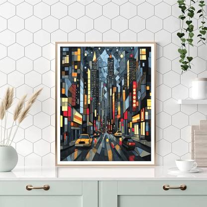 Picasso Inspired Citylights Abstraction painting number kit