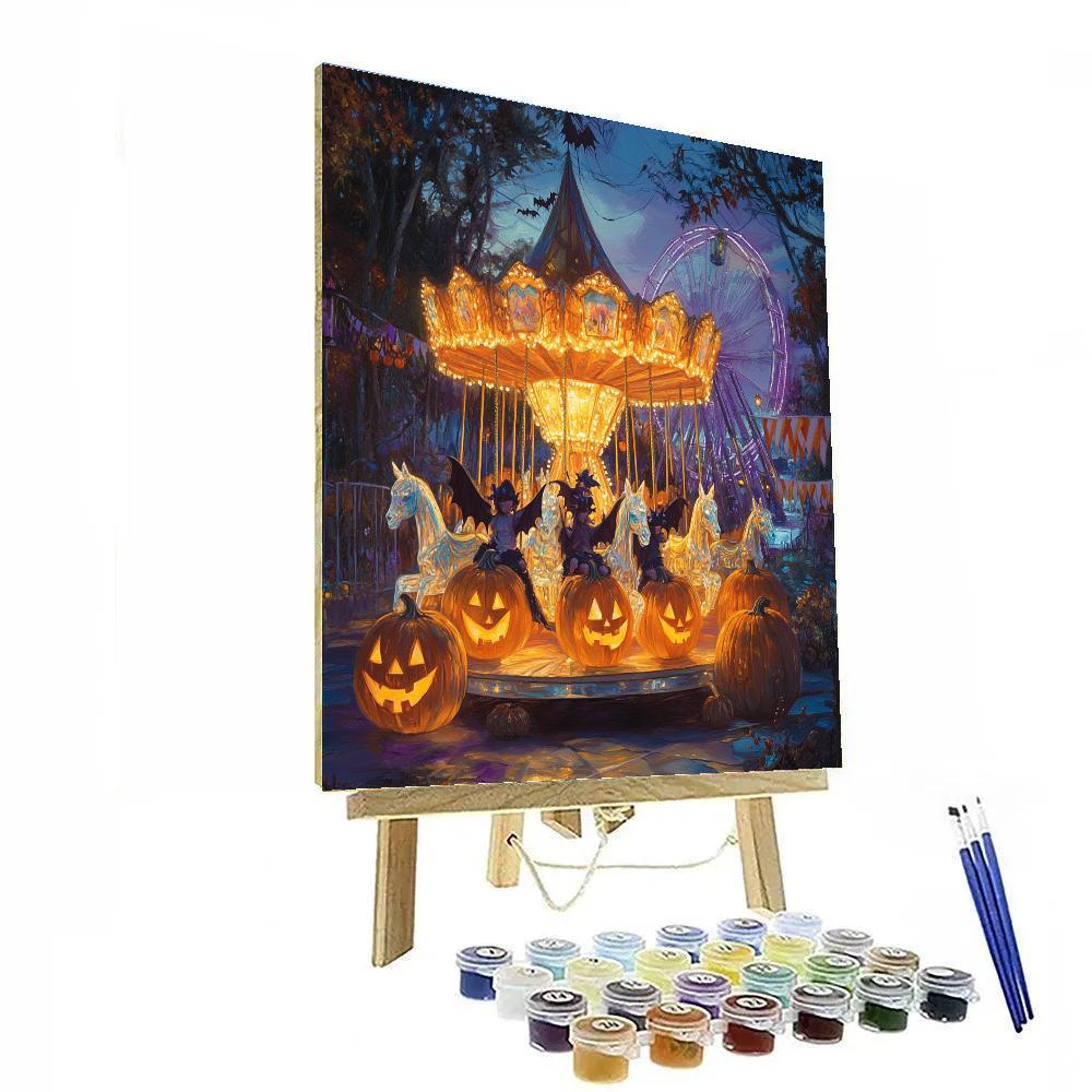 Spooky-Lit Carnival Of Crystal Pumpkins Numbered painting kits