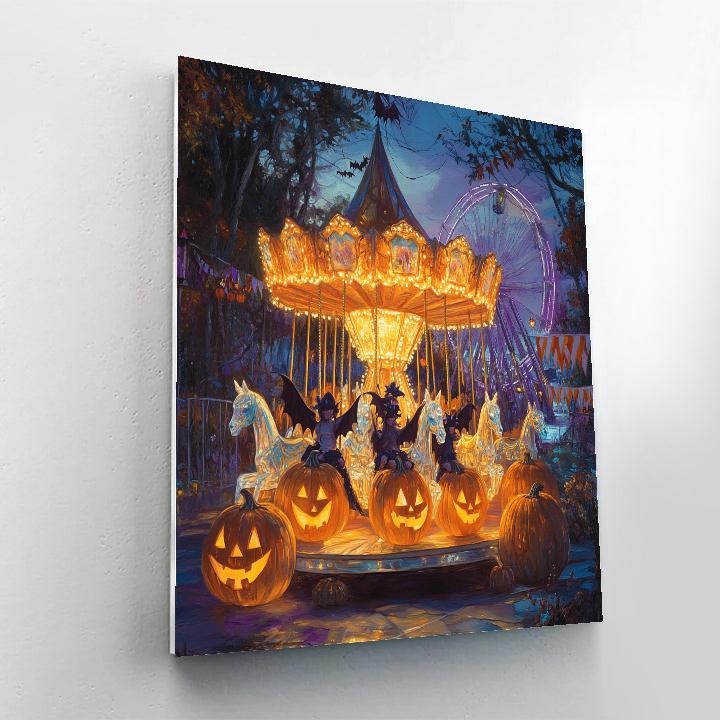 Spooky-Lit Carnival Of Crystal Pumpkins Numbered painting kits