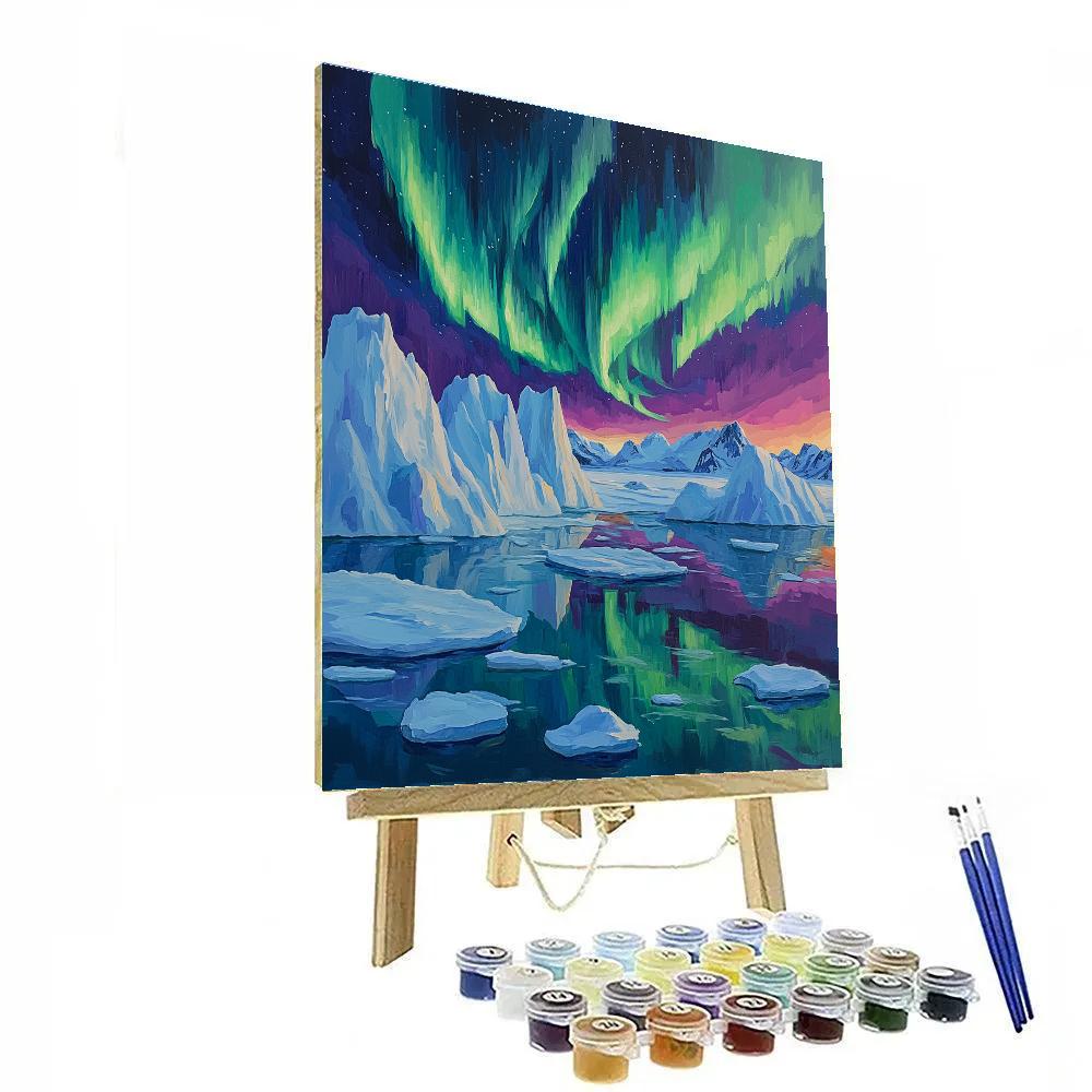 A.Y. Jackson Inspired Arctic Aurora Icefields Number painting