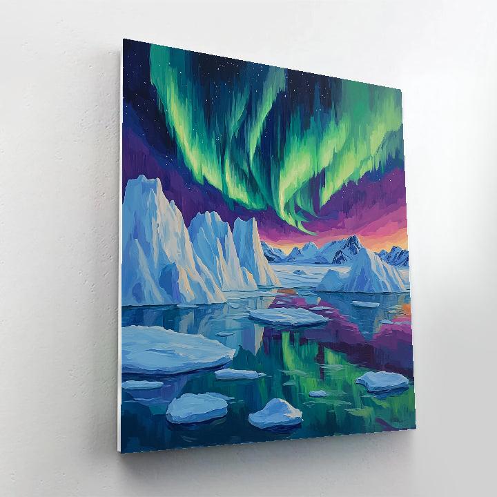 A.Y. Jackson Inspired Arctic Aurora Icefields Number painting