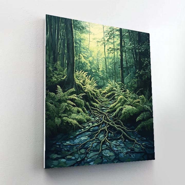 Arthur Lismer Inspired Tangled Forest Undergrowth After Rain Painting by numbers kit