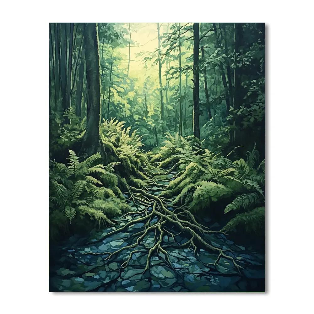 Arthur Lismer Inspired Tangled Forest Undergrowth After Rain Painting by numbers kit