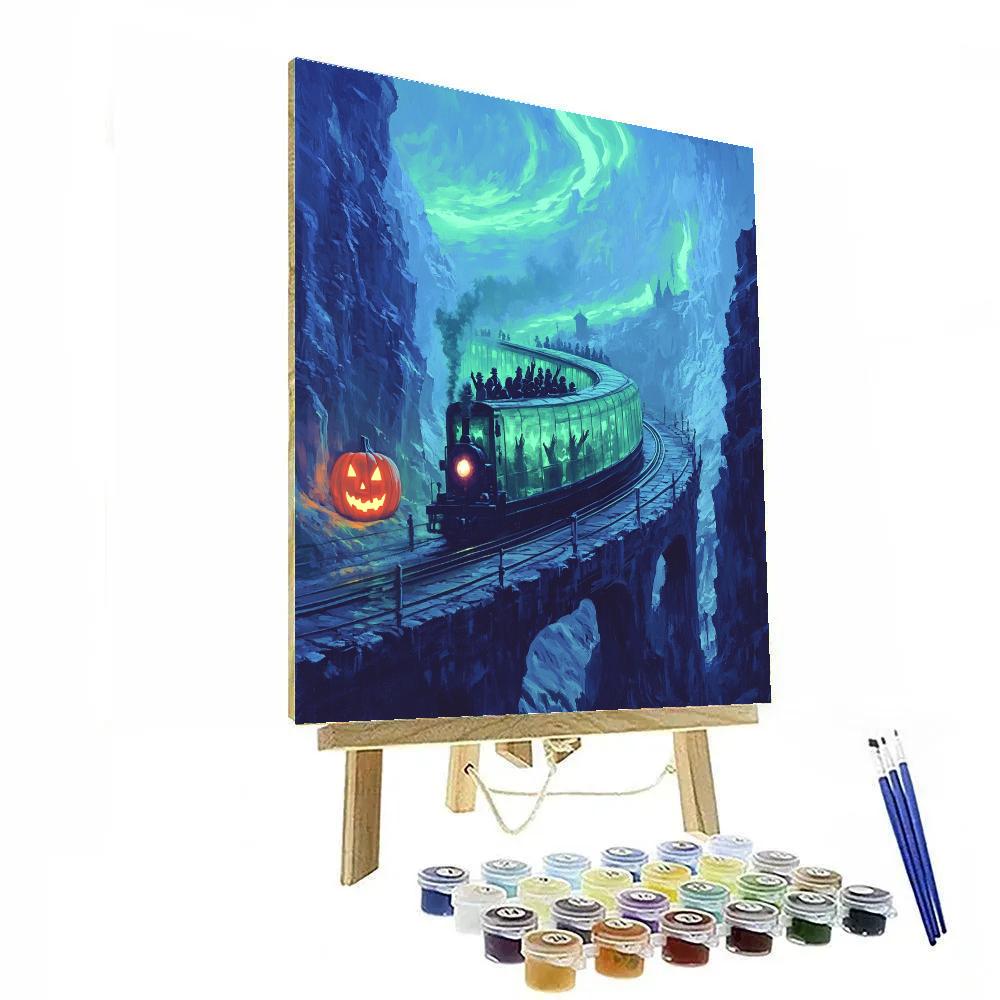 Ghost Train In The Valley Of Spooky Echoes Painting by numbers kit
