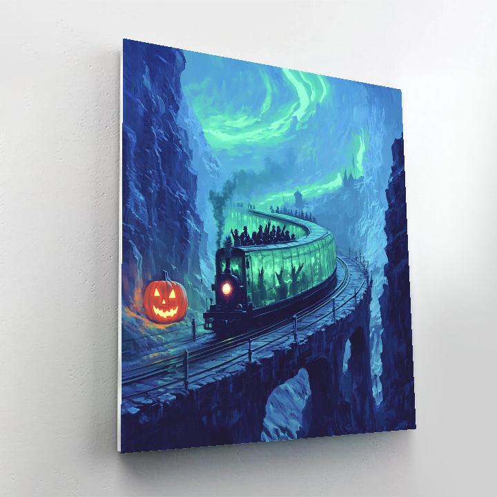 Ghost Train In The Valley Of Spooky Echoes Painting by numbers kit