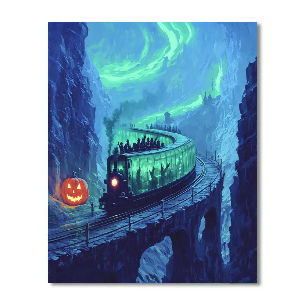 Ghost Train In The Valley Of Spooky Echoes Painting by numbers kit