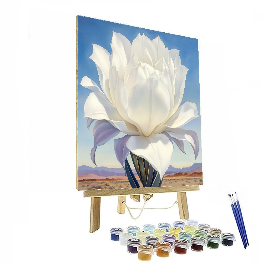 Georgia OKeeffe Inspired Desert Flowers And Skies paint by color