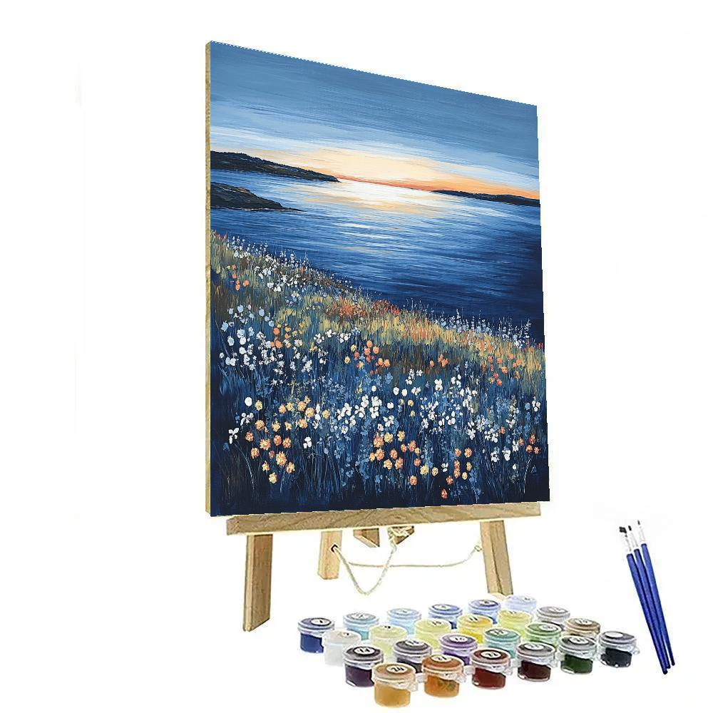 Claude Monet Inspired Coastal Wildflower Twilight paint by numbers