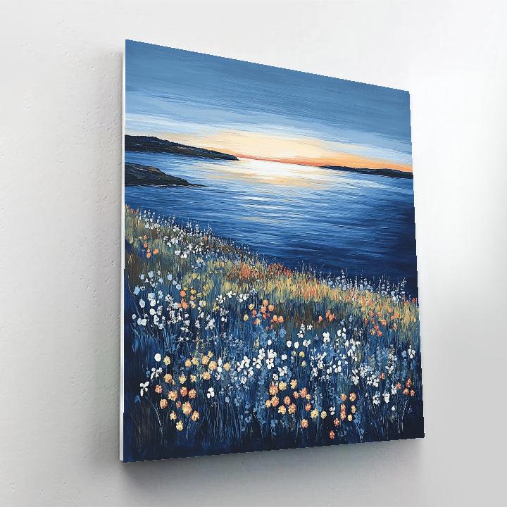 Claude Monet Inspired Coastal Wildflower Twilight paint by numbers