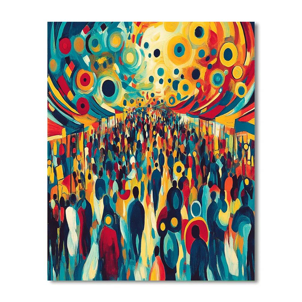 Kandinsky Inspired Abstract City Market Painting by numbers kit