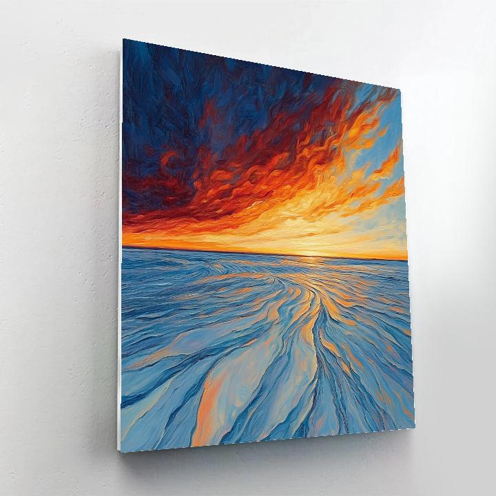 Edvard Munch Inspired Burning Tundra Horizon paint by numbers