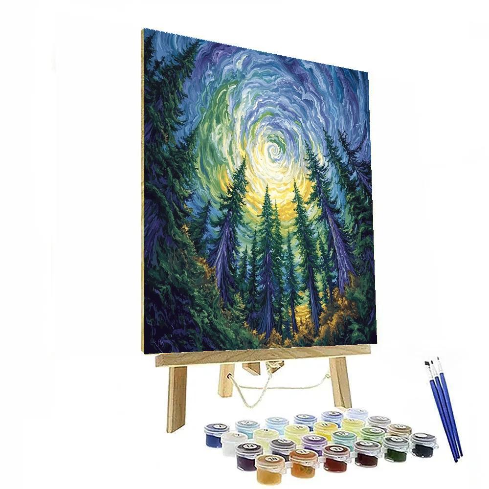 Emily Carr Inspired Storm Luminous Cedar Grove Number painting