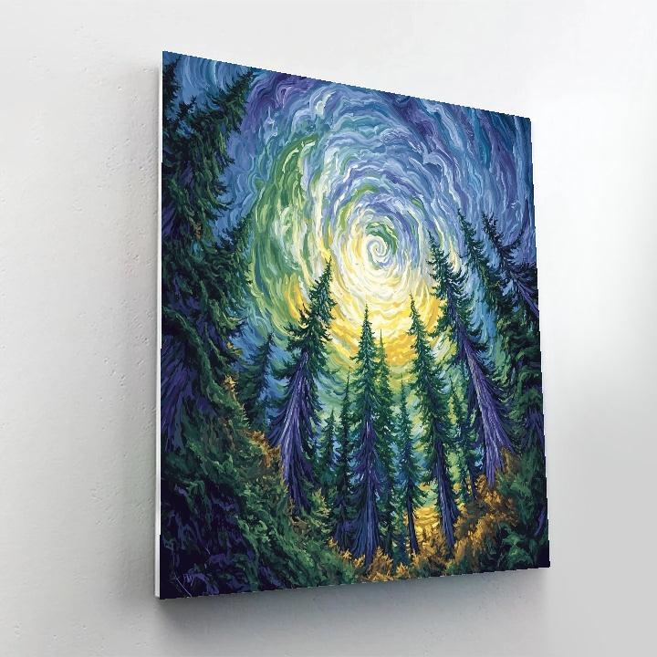 Emily Carr Inspired Storm Luminous Cedar Grove Number painting
