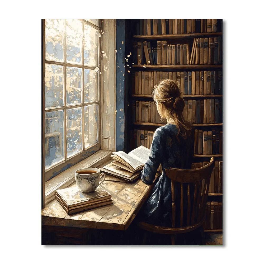 Vermeer Inspired Quiet Library Corner Painting by numbers kit