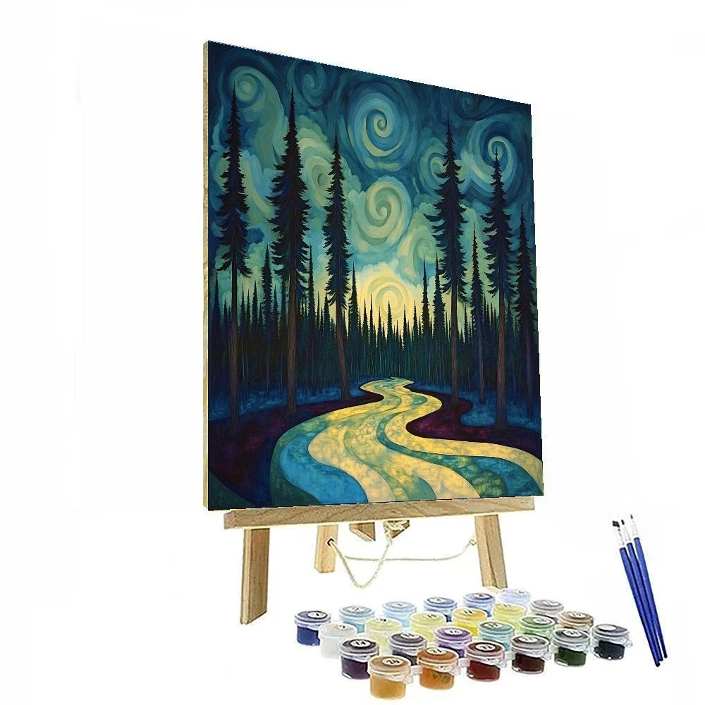 Edvard Munch Inspired Whispering Boreal Forest Numbered painting kits