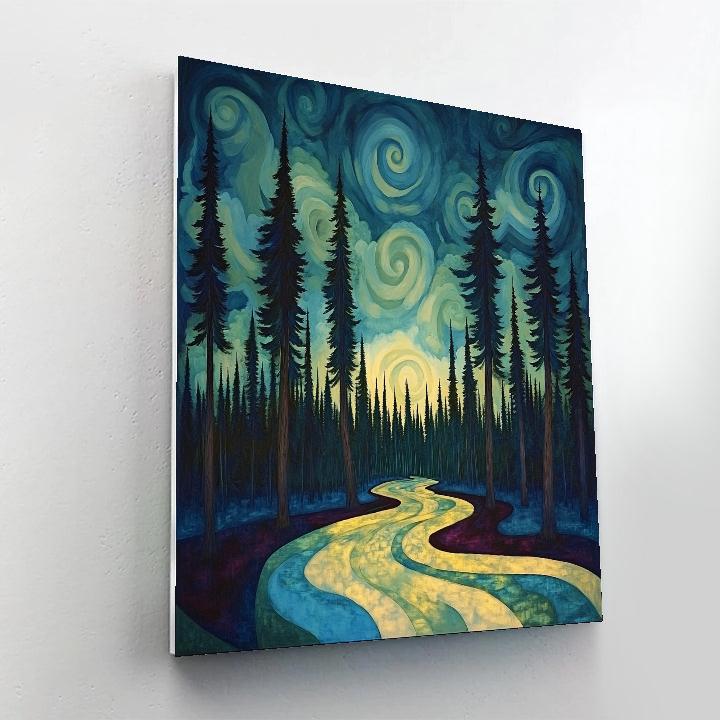Edvard Munch Inspired Whispering Boreal Forest Numbered painting kits