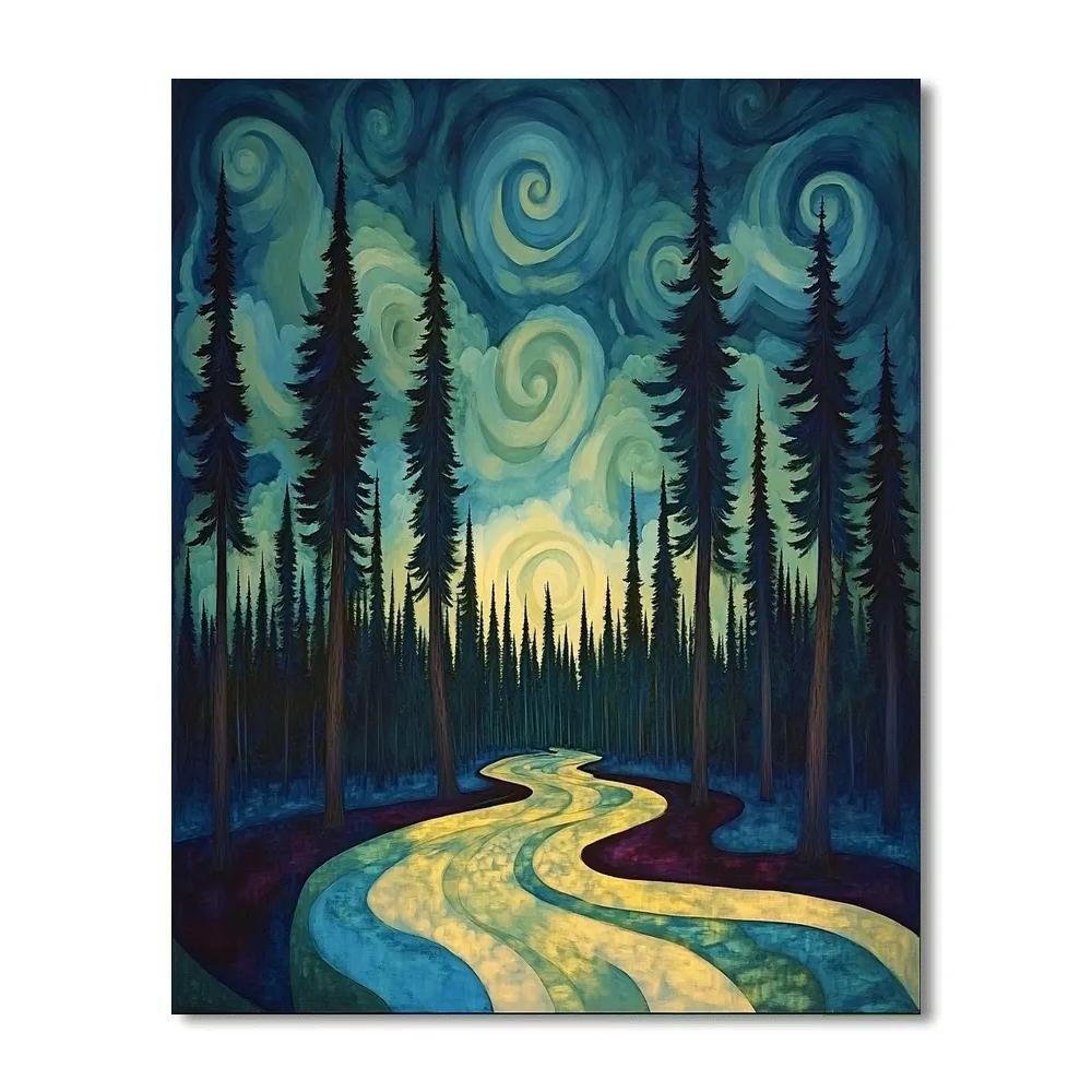 Edvard Munch Inspired Whispering Boreal Forest Numbered painting kits