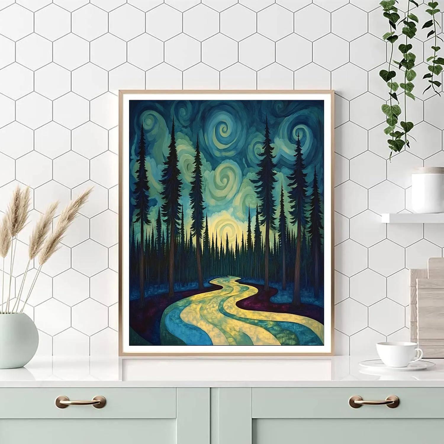 Edvard Munch Inspired Whispering Boreal Forest Numbered painting kits