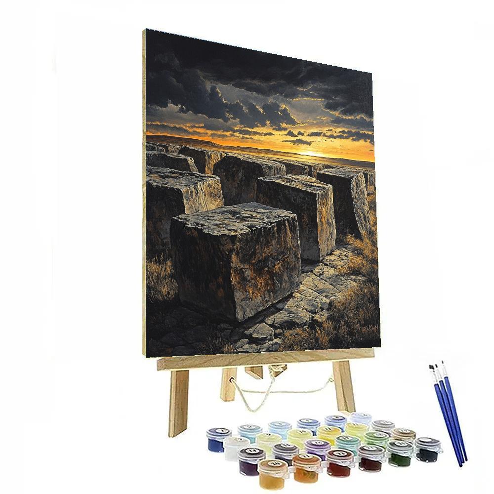 Francisco Goya Inspired Weathered Stones Before Fading Horizon Glow painting number kit