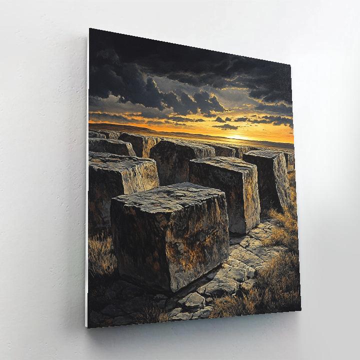 Francisco Goya Inspired Weathered Stones Before Fading Horizon Glow painting number kit