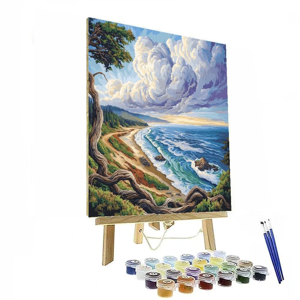 Emily Carr Inspired Driftwood Coast Spirit Clouds paint by numbers