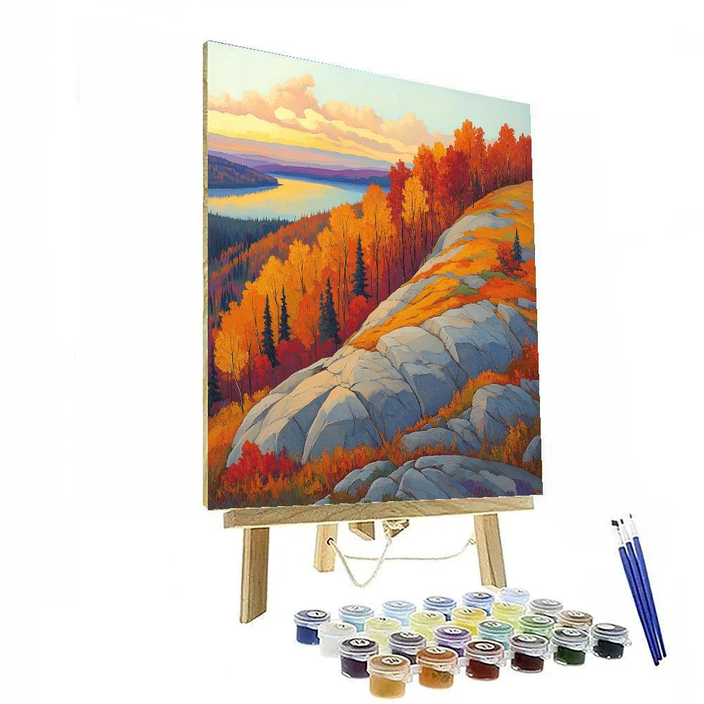 Franklin Carmichael Inspired Autumn Shield Ridge At Dusk Paint by numbers art
