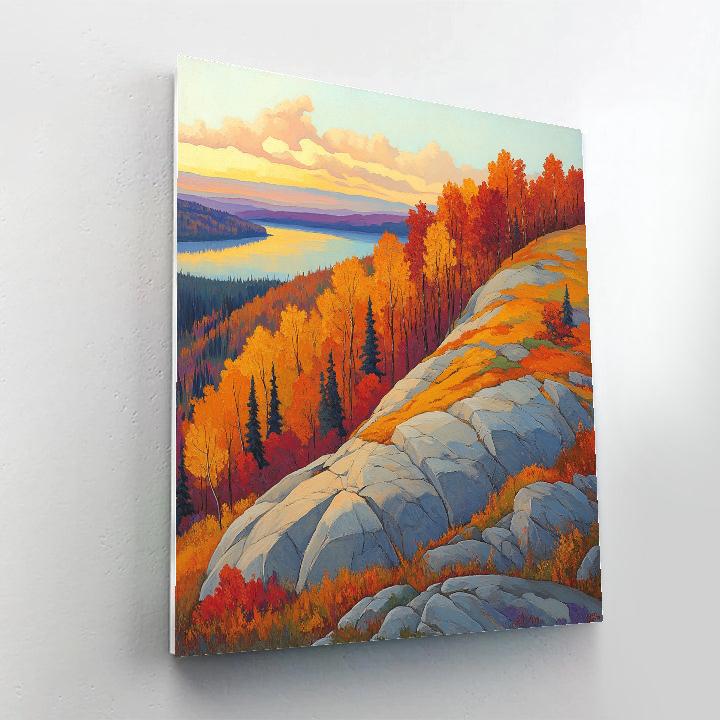 Franklin Carmichael Inspired Autumn Shield Ridge At Dusk Paint by numbers art