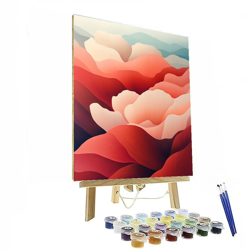 Georgia O Keeffe Inspired Crimson Desert Petal Canyon Number painting