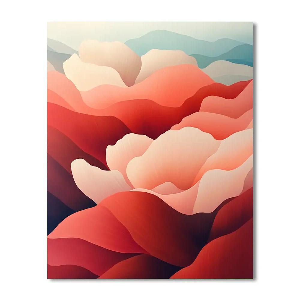 Georgia O Keeffe Inspired Crimson Desert Petal Canyon Number painting