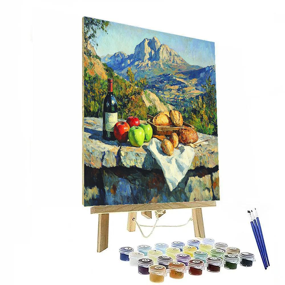 Cezanne Inspired Mountain Picnic Still Life Paint by numbers kits