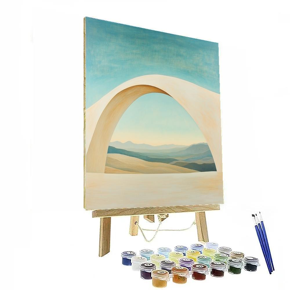 Georgia O Keeffe Inspired Bone Arch Over Turquoise Sky Numbered painting kits